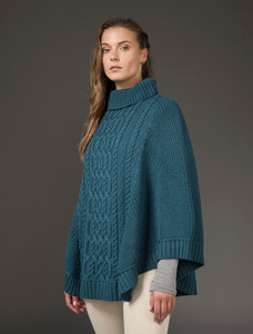Super Soft Poncho Rib Neck - Teal