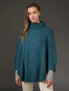 Super Soft Poncho Rib Neck - Teal