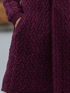 Ladies Herringbone Design Shawl Hood - Purple Mix