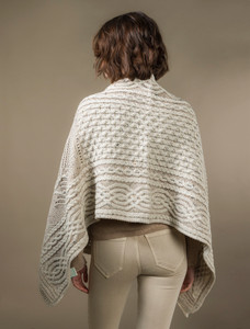Celtic Fairy Tree Cable Knit Shawl - Oatmeal