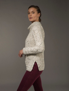 Aran Cowl Neck Tunic Sweater - Aran Nep