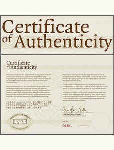 Certificate Of Authenticity
