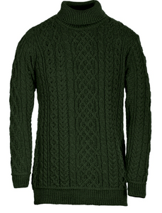 Super Soft Men's Wool Turtleneck Sweater - Army Green