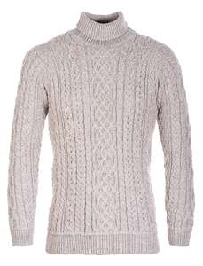 Super Soft Mens Wool Turtleneck Sweater - Oat