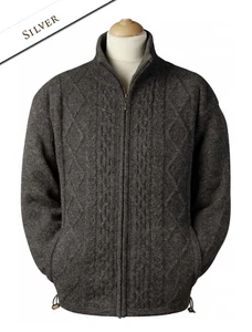 Windproof Aran Style Jacket - Silver