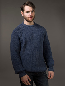 Irish Fisherman Ribbed Sweater - Caspian