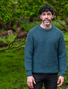 Irish Fisherman Ribbed Sweater - Moss Green
