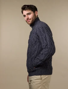 Buttoned Merino Wool Sweater - Cormorant