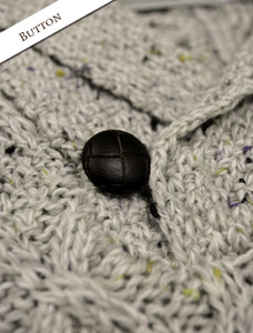 Button Detail of Shawl Collar Sweater - One Button Fisherman Sweater