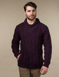 Mens Shawl Collar Sweater, Shawl Neck | Aran Sweater Market