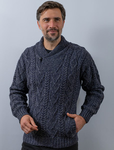 Mens Shawl Collar Sweater, Shawl Neck | Aran Sweater Market