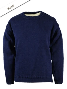 Mens Crew Neck Currach Sweater  - Navy