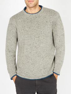 Wool Cashmere Crew Neck Sweater - Light Grey