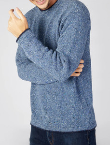 Wool Cashmere Crew Neck Sweater - Blue Ocean