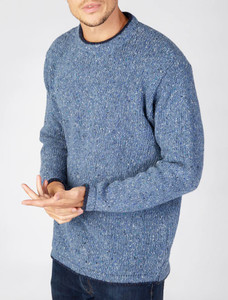 Wool Cashmere Crew Neck Sweater - Blue Ocean
