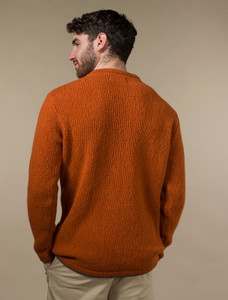 Wool Cashmere Crew Neck Sweater - Terracotta