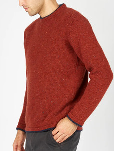 Wool Cashmere Crew Neck Sweater - Red