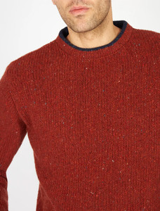 Wool Cashmere Crew Neck Sweater - Red