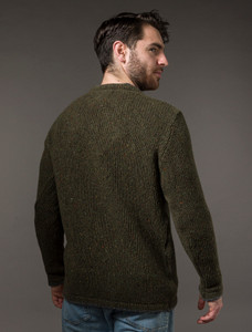 Wool Cashmere Crew Neck Sweater - Loden