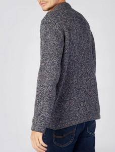 Wool Cashmere Crew Neck Sweater - Navy Marl
