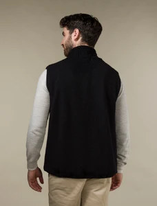 Windproof Aran Style Bodywarmer - Black