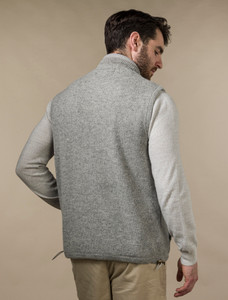 Windproof Aran Style Bodywarmer - Grey