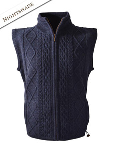 Windproof Aran Style Bodywarmer - Nightshade