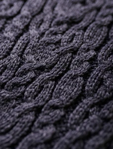 Merino V-Neck Aran Sweater - Charcoal