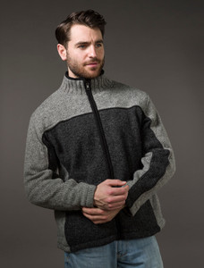 Men's Fleece Lined Wool Jacket  - Charcoal