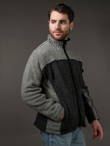 Men's Fleece Lined Wool Jacket  - Charcoal
