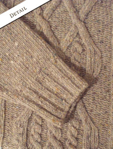 Detail from Wool Cashmere Aran Mock Turtleneck Sweater