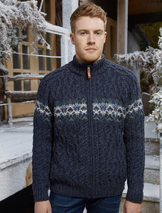 Men's Full Zip Cardigan with Pockets - Cormorant