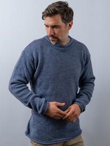 Merino Roll Neck Sweater - Denim