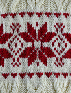 Pattern Detail from Winter Fair Isle Zip-Neck Aran Sweater