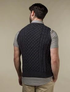 V-Neck Aran Waistcoat - Derby
