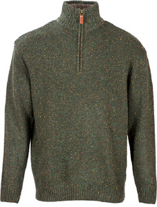 Donegal Blend Zip Neck Sweater - Foliage Green