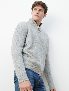 Donegal Blend Zip Neck Sweater - Flannel Grey