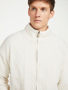 Windproof Aran Style Jacket - Natural White