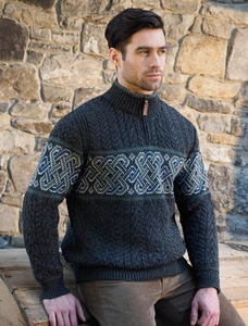 Merino Celtic Jacquard - Charcoal