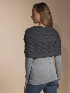 Super Soft Cabled Shawl - Slate Grey