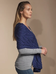 Super Soft Cabled Shawl - Ink