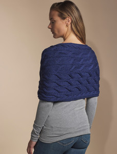 Super Soft Cabled Shawl - Ink