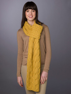 Super Soft Cabled Shawl - Yellow