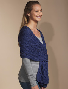 Super Soft Cabled Shawl - Ink