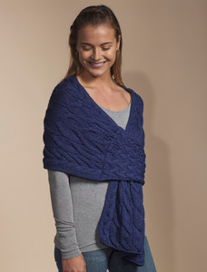 Super Soft Cabled Shawl - Ink