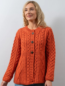 Women's Merino Wool A-Line Fit Cardigan - Autumn Leaf