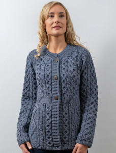 Women's Merino Wool A-Line Fit Cardigan - Denim 