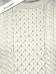 Pattern Detail of Women's Dún Aonghasa Heavyweight Aran Sweater
