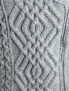 Cable Knit Jacket with Celtic Knot Side Zip