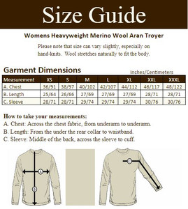 ‎Womens Heavy‎weigh‎t Merino Wool Aran Troyer‎‎‎‎‎‎